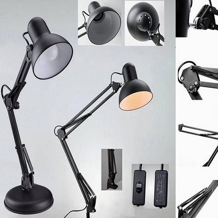 Đèn Bàn Học Pixar Luxo Xoay có Đế Kẹp