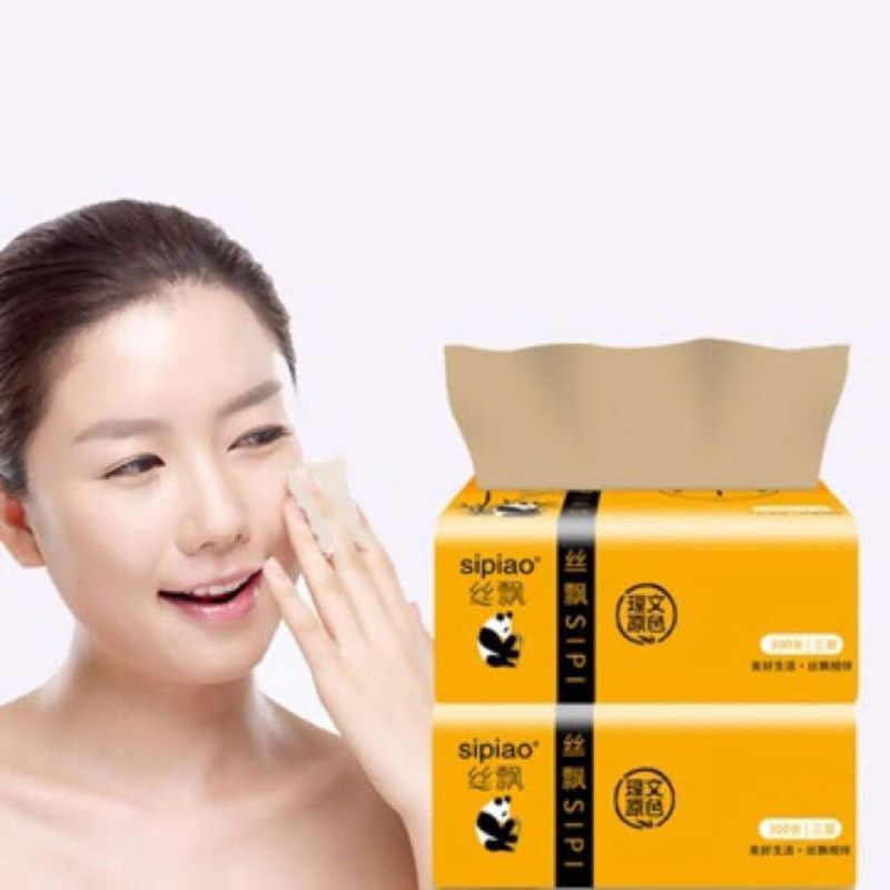 Thùng 30 gói 300 tờ giấy ăn gấu trúc sipiao siêu dai