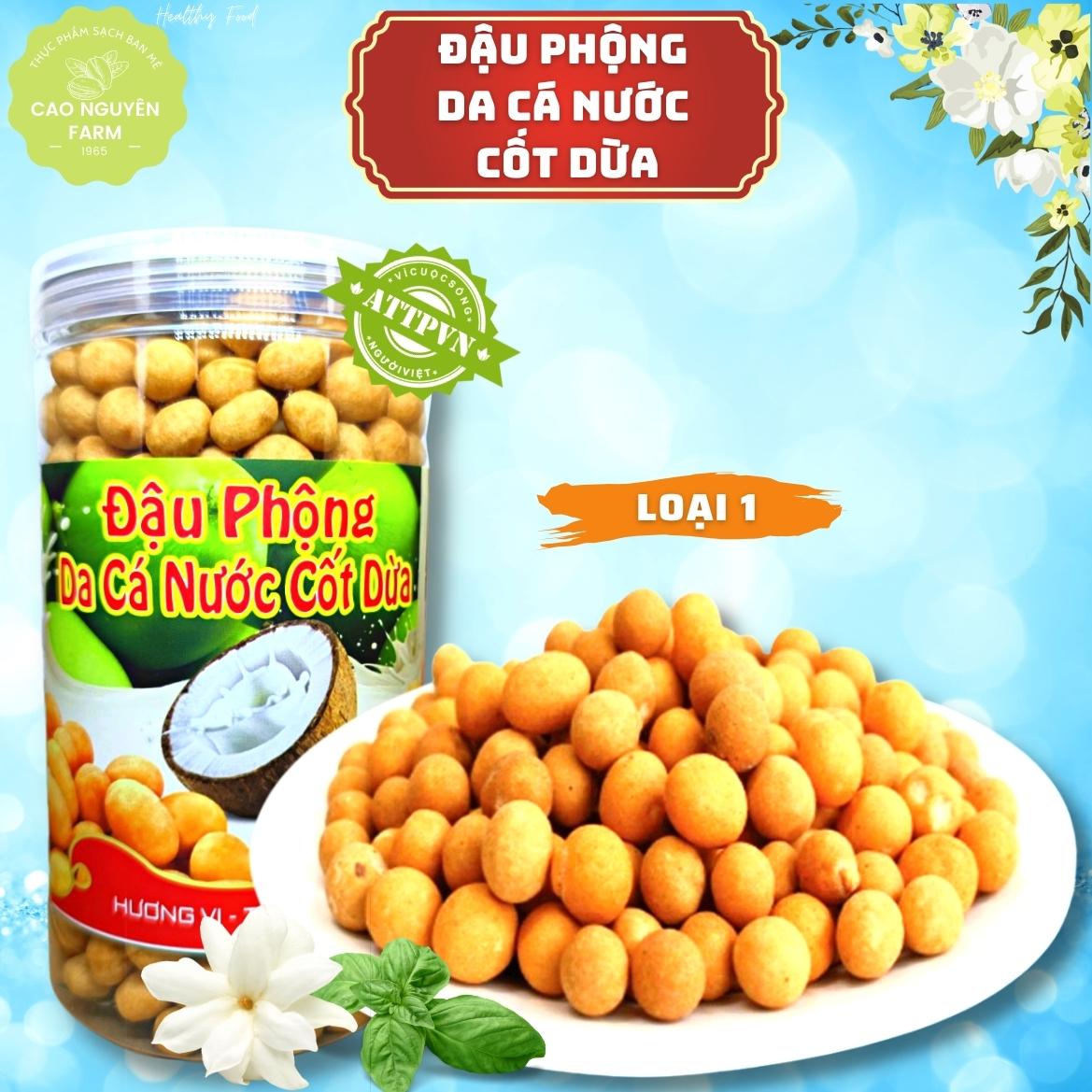Đậu phộng da cá nước cốt dừa 500g, thơm ngon, giòn rụm, ăn vặt hot_ Cao Nguyên Farm