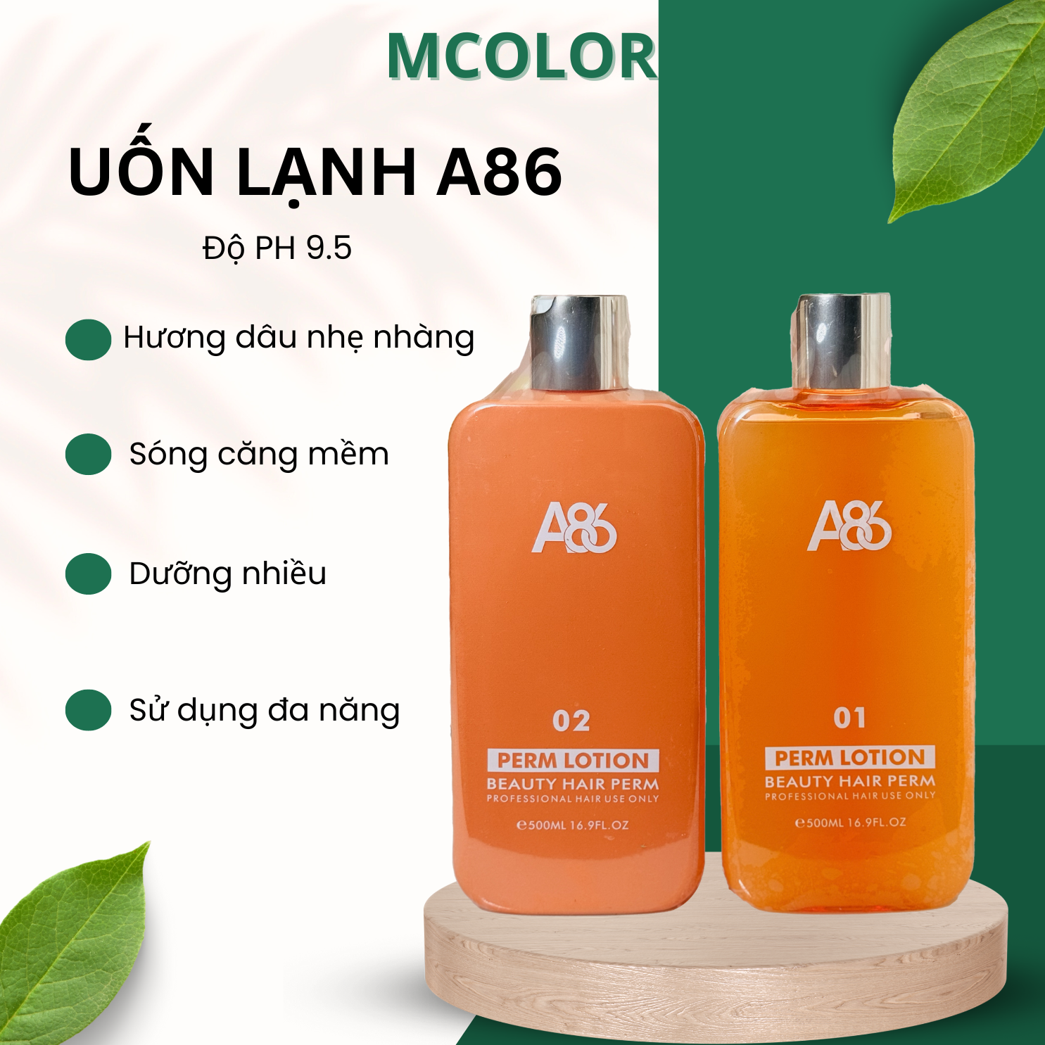 Thuốc uốn lạnh uốn ấm A86 không hôi nồng sóng mềm dung tích 500ml