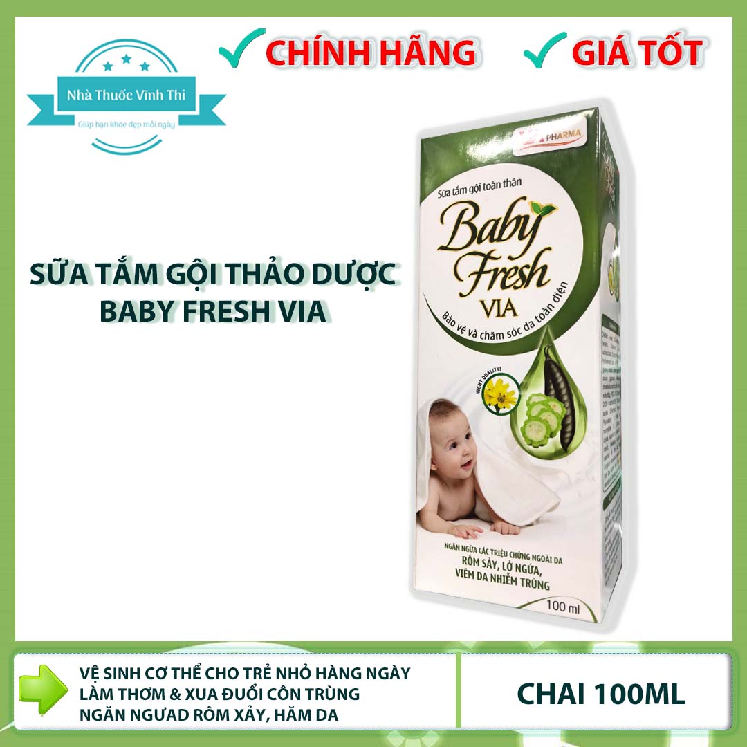 Sữa tắm gội thảo dược toàn thân baby fresh via 100ml