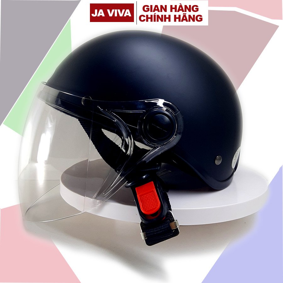 Mũ bảo hiểm nửa đầu có kính dài chính hãng GRO, sơn trơn cao cấp dành cho nam và nữ