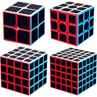 Combo 4 rubik carbon 2x2 3x3 4x4 5x5. rubic moyu meilong 2345