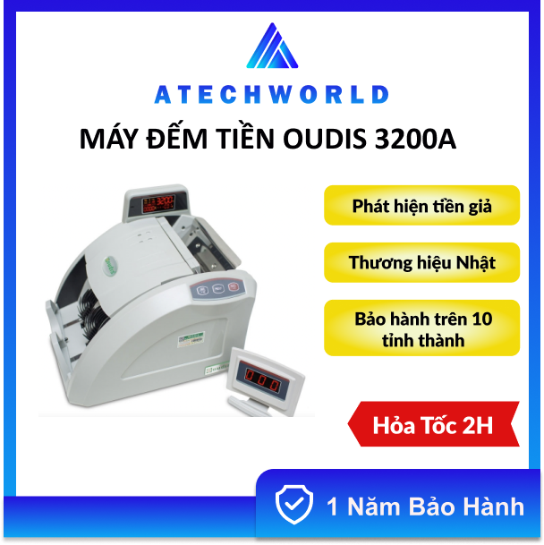 Máy đếm tiền oudis 3200a dành cho văn phòng - hàng chính hãng - bh 1 năm - có xuất vat