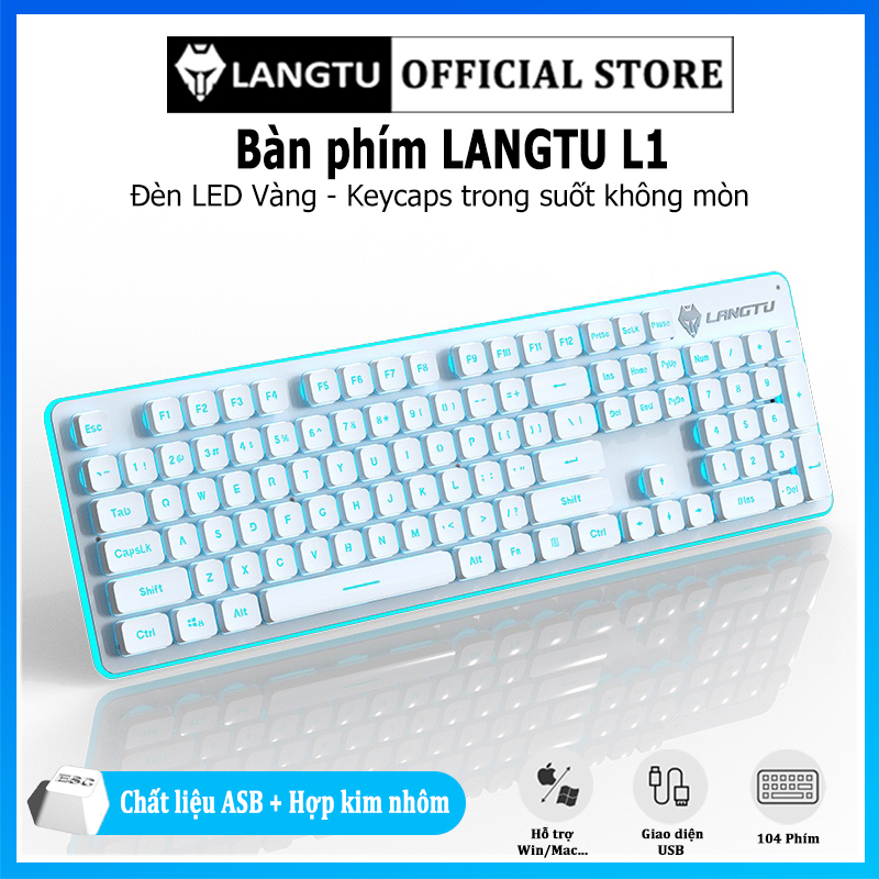 Bàn phím máy tính langtu l1 bàn phím không dây layout 104 phím có đèn led gaming văn phòng giao hàng nhanh đảm bảo