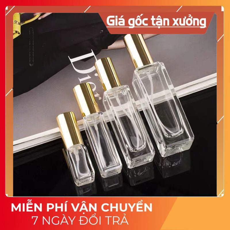 Lọ chiết nước hoa vuông 20ml/15ml/10ml/5ml đựng dầu thơm