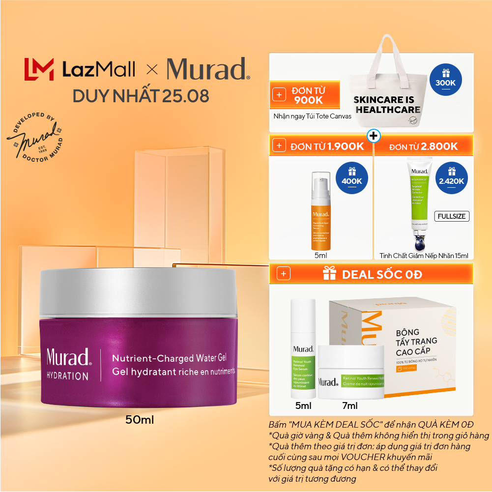 Gel cấp nước giàu dưỡng chất MURAD Nutrient-Charged Water Gel 50ml