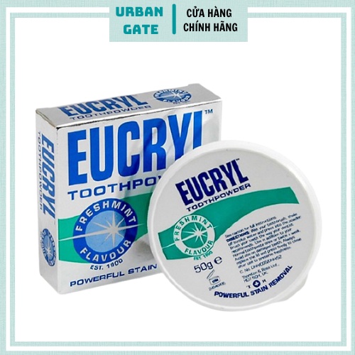 Bột tẩy trắng răng Eucryl Freshmint Flavour Toothpowder 50g Bột Eucryl