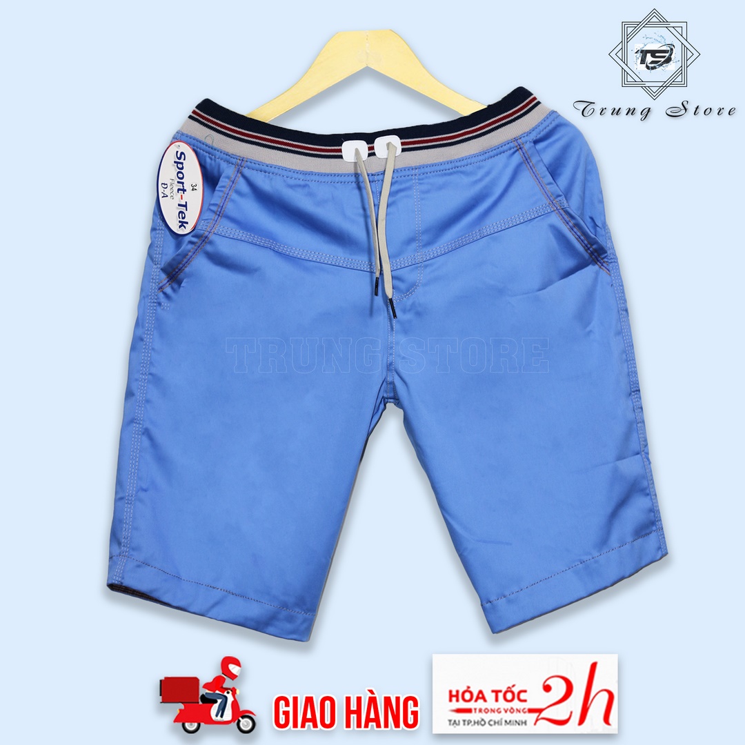 Quần short nam kaki co giãn, lưng thun, vải đẹp cao cấp