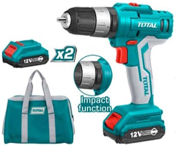 12v máy khoan búa vặn vít dùng pin total tidli1222