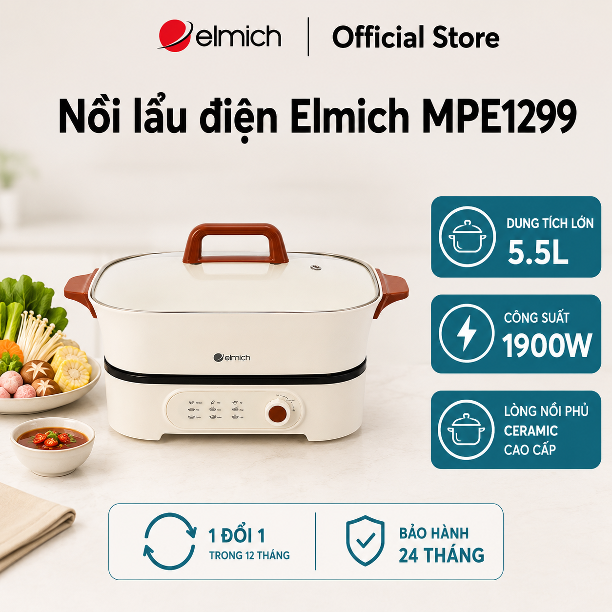 (Only June 25-29) Elmich Mpe1299 Electric Hot Pot