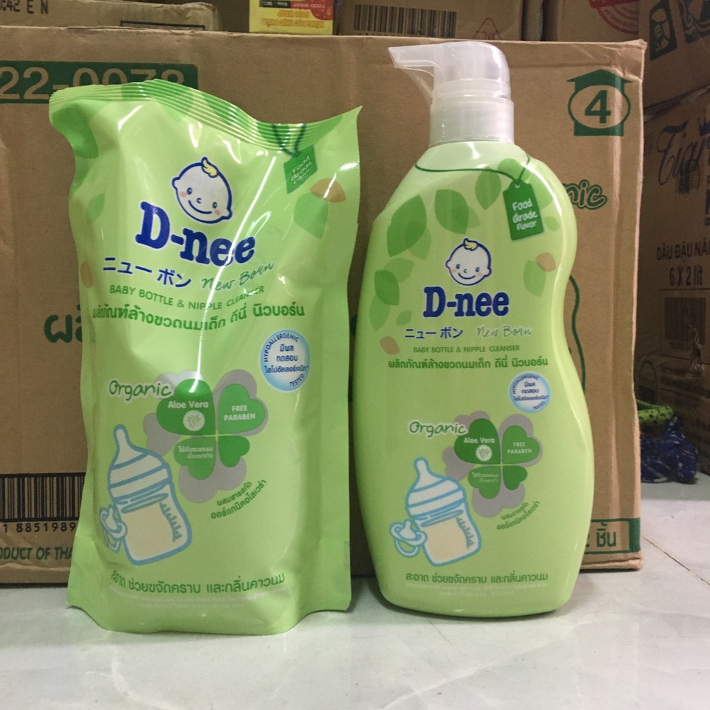 Nước Rửa Bình Sữa D-nee Organic Thái Lan Loại Bỏ Vết Bẩn