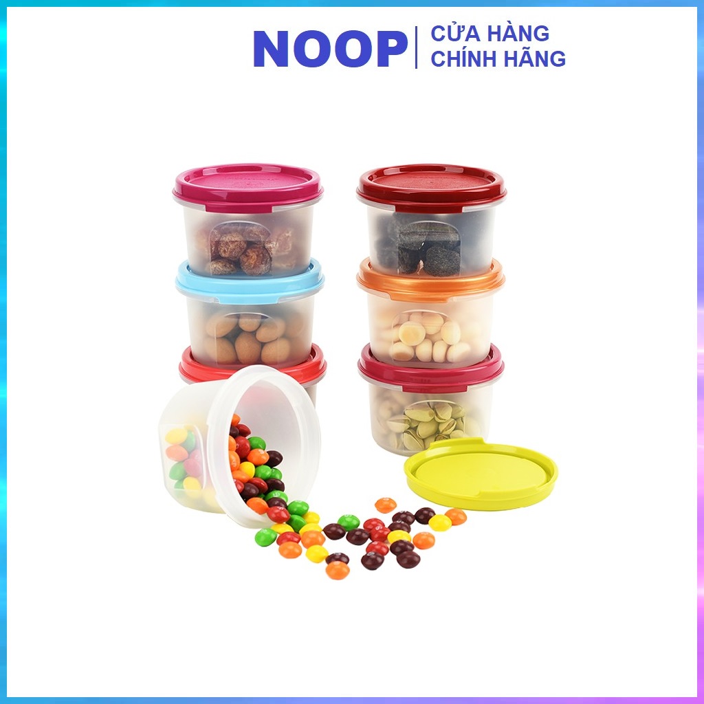 Bộ 4 Hộp Nhựa Nguyên Sinh Tupperware, Hộp Chia Thực Phẩm Tupperware, Bộ Hộp Bảo Quản Thực Phẩm,  Mỗi Hộp 200ml, Nắp Trộn Màu