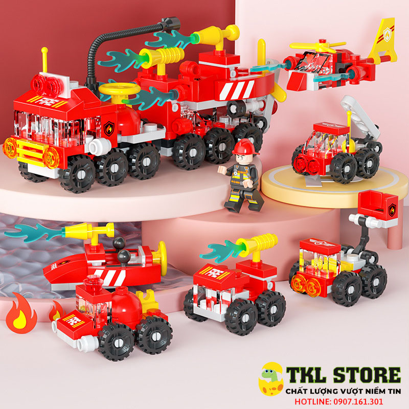 Đồ chơi trẻ em, bộ đồ chơi lắp ráp 6 trong 1, mô hình 3D Mini sinh động - TKL STORE