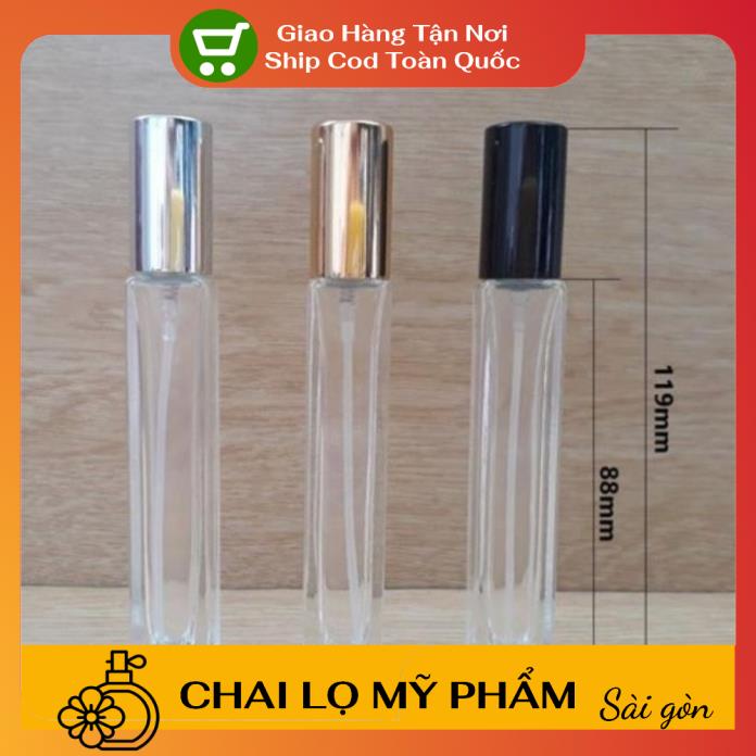 Chai lọ chiết nước hoa 10ml vuông cao dày / vỏ chiết nước hoa / lọ đựng dầu thơm
