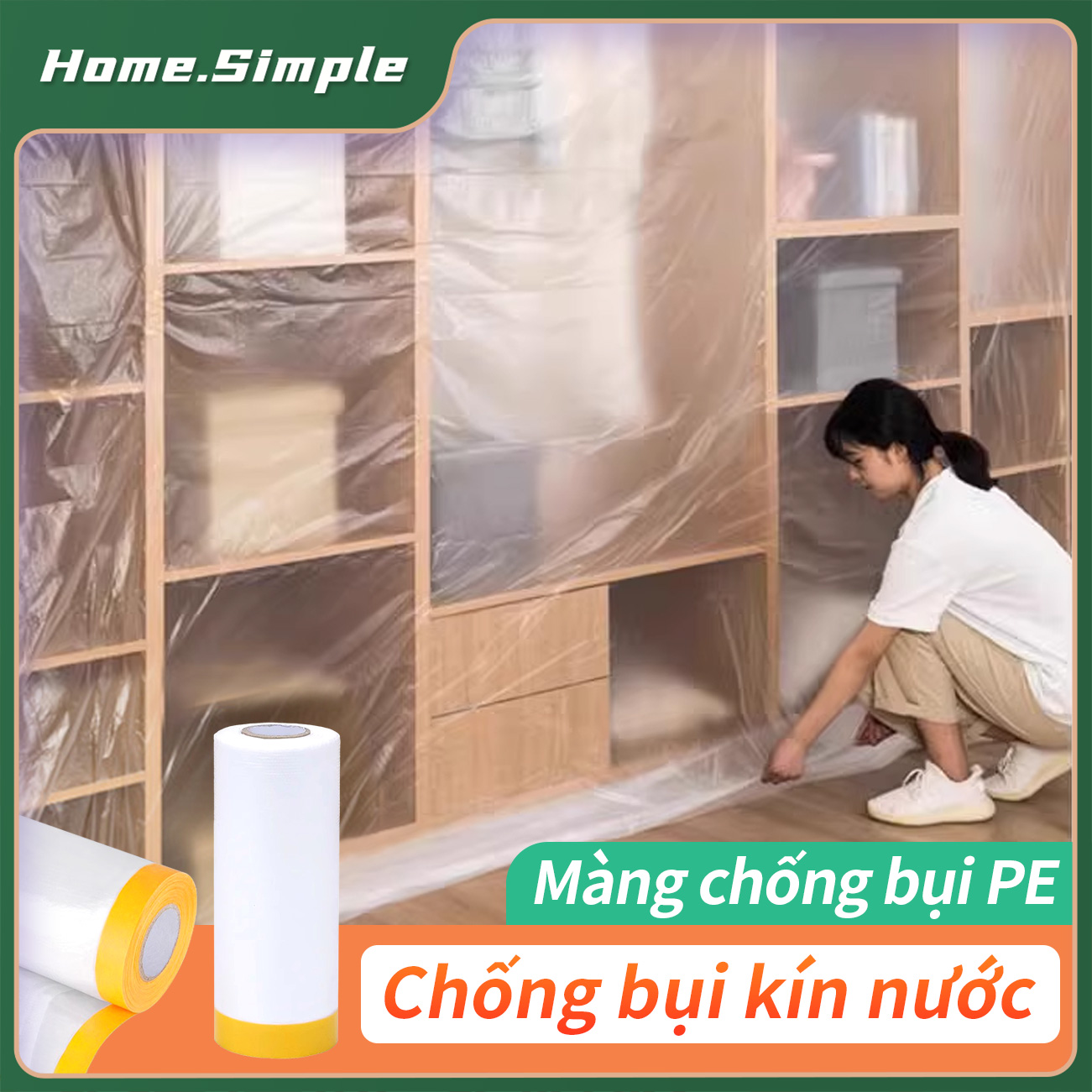 4M*20M Nilon che bụi Màng Nilon che bụi Màng bọc Nilon Che chắn khi phun sơn và chống bụi bẩn