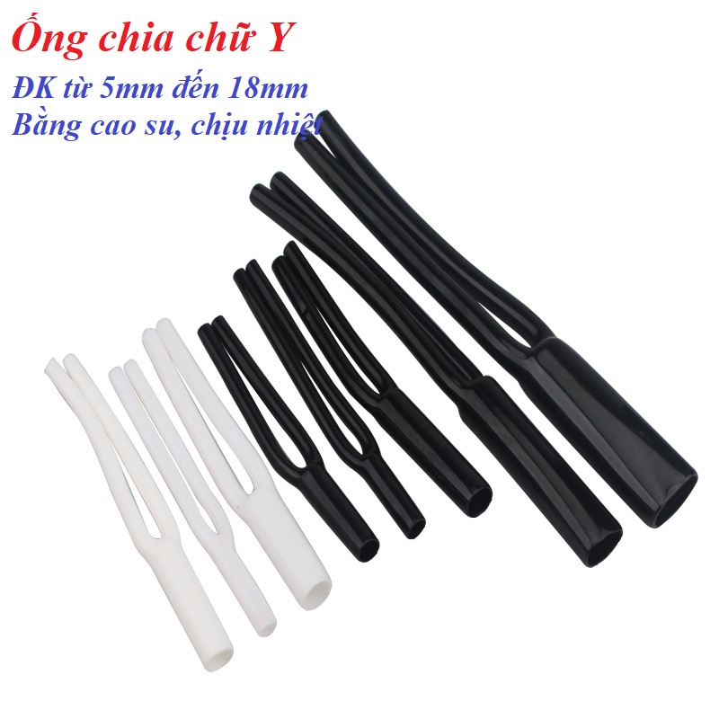 01 Ống co nhiệt chữ Y DIY dây Audio I Ống chia chữ Y DIY dây Audio màu đen