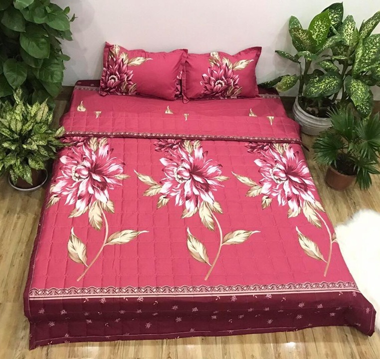 Bộ Chăn Ga Gối, Hoa Cúc Mận , Chất Liệu Bền Đẹp, Không Phai, Không Xù, Mẫu Mã Kích Cỡ Đa Dạng