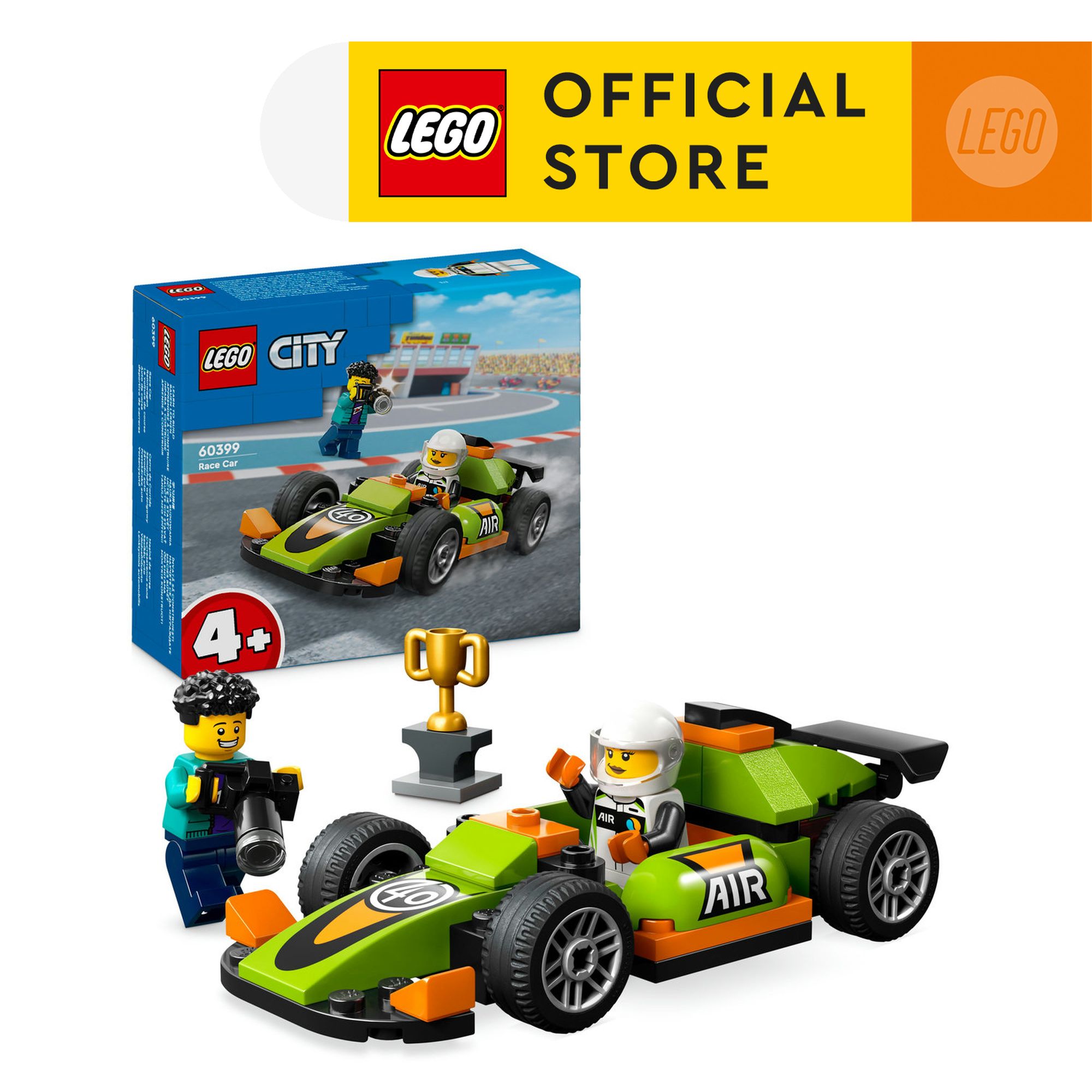 Lego city 60399 đồ chơi lắp ráp xe đua thể thao xanh lá cây