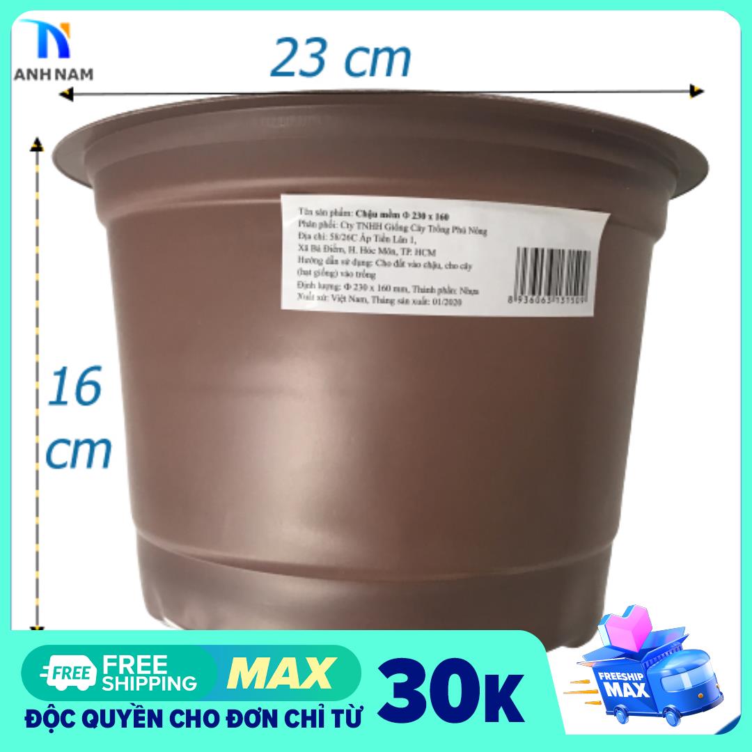 Combo 5 cái Chậu nhựa tròn, mềm đường kính 23cm x 16 cm dùng trồng cây. hoa, bonsai