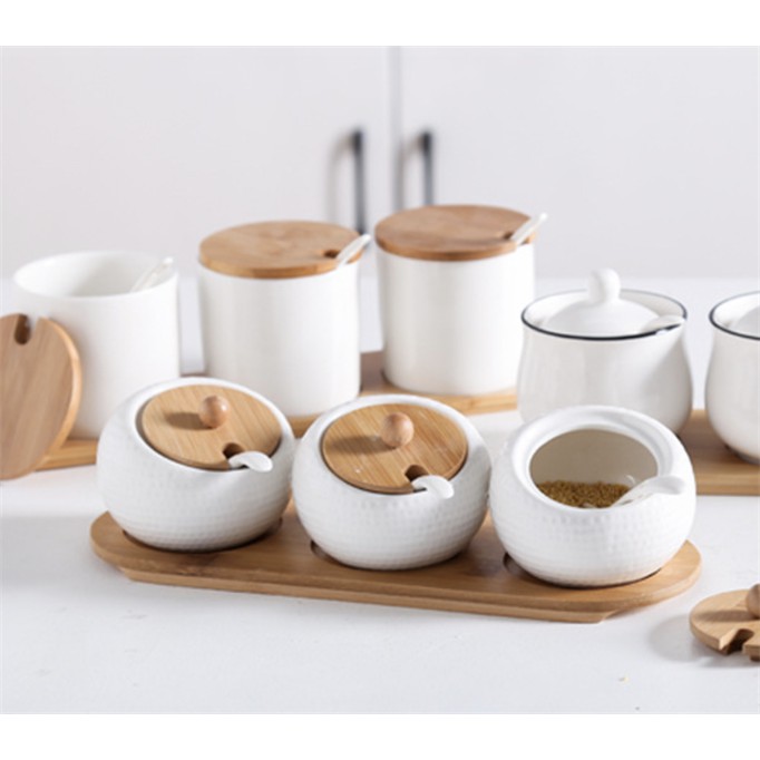 Hũ đựng gia vị bằng sứ - Sóng sa sóng sánh