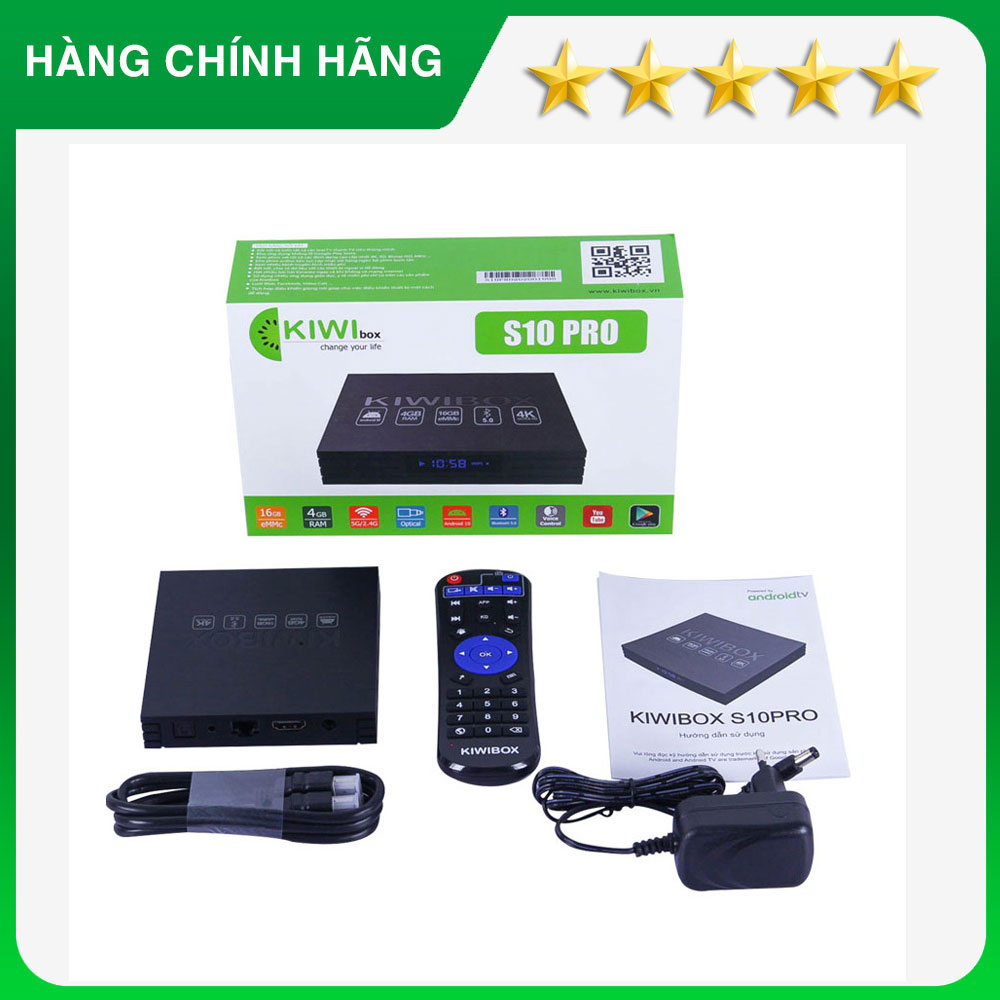 Kiwibox S10 Pro, 4K, Ram 4G, Android 10, cổng optical