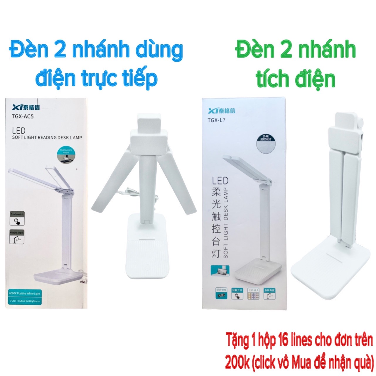 Đèn led 2 nhánh, mỗi nhánh 24 bóng để bàn nối mi