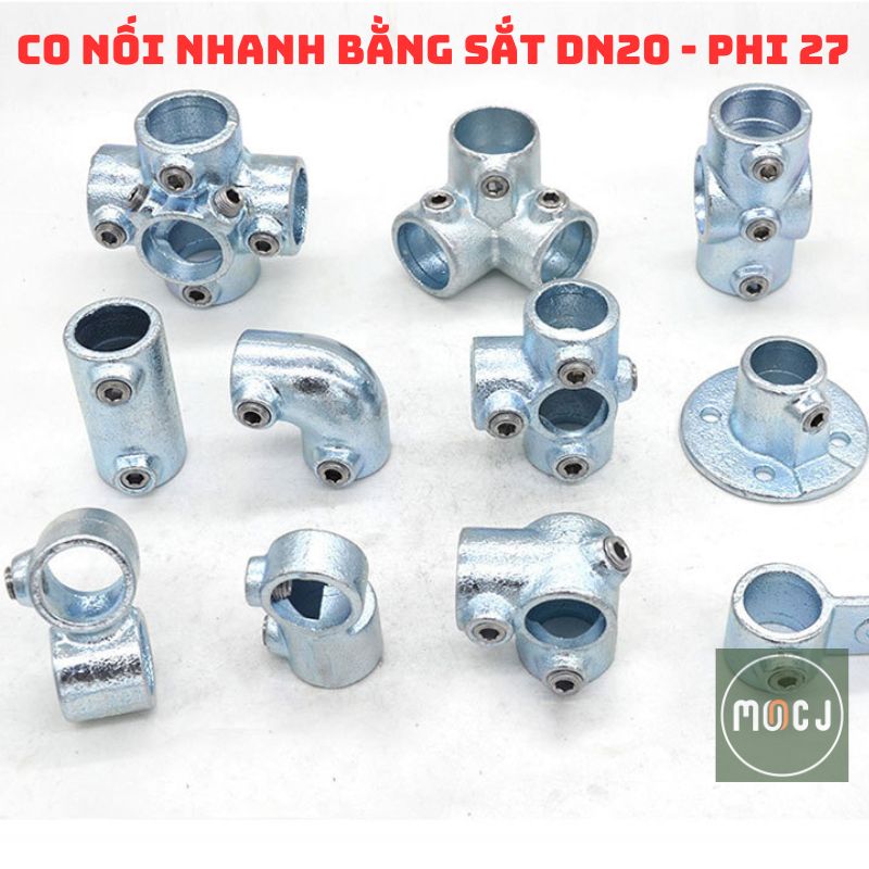 Co nối nhanh bằng sắt dn20 - sử dụng cho ống phi 25-28 mm
