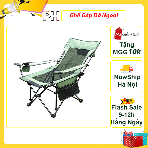 Ghế câu cá, ghế dã ngoại xếp gọn M50353 khung thép không gỉ chắc chắn, chất vải Oxford và lưới chịu lực cường độ cao, ghế xếp du lịch, ghế ngủ thư giãn ngoài trời, ghế văn phòng đọc sách