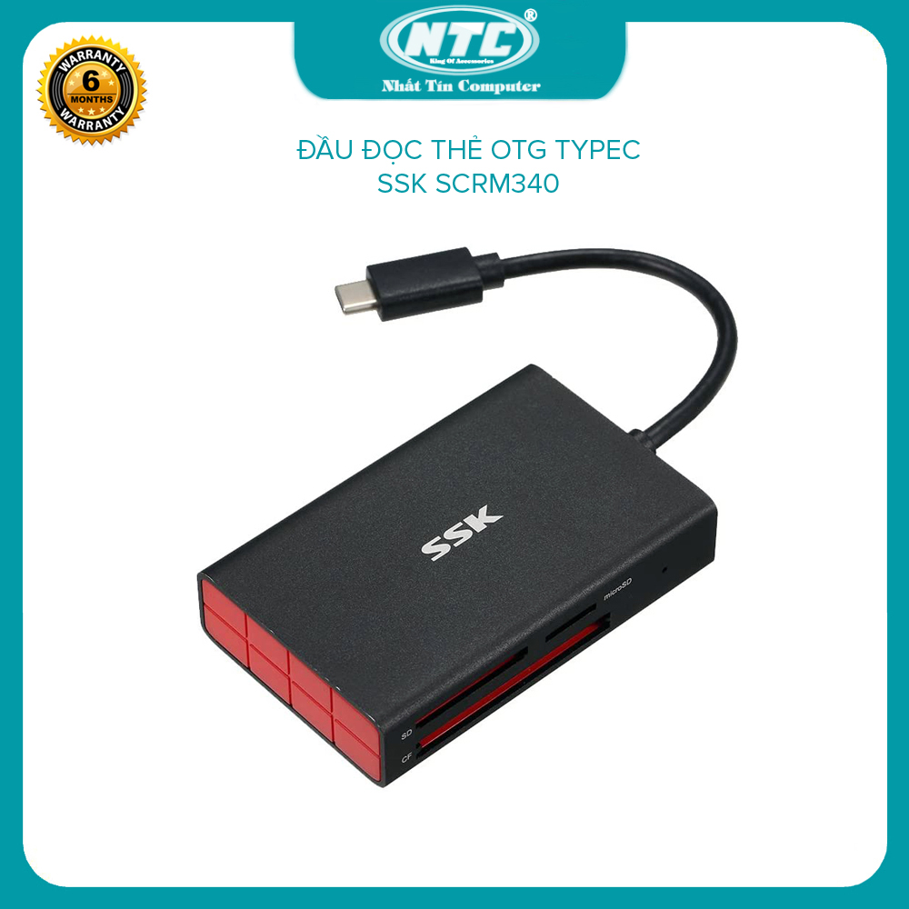 Đầu đọc thẻ nhớ typec 3.1 ssk scrm340 - đọc thẻ tf/sd/cf - nhất tín computer