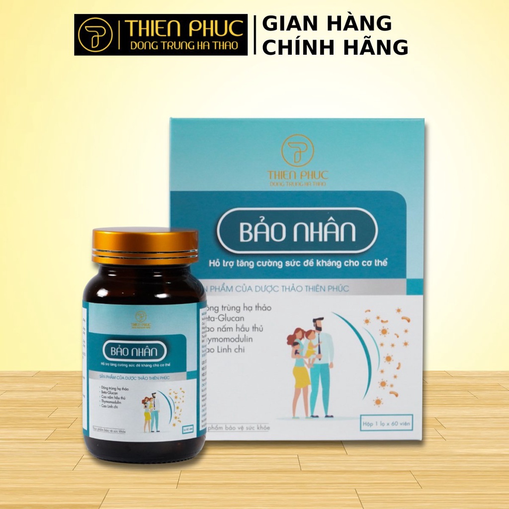 Đông trùng hạ thảo viên Bảo Nhân hộp 60 viên - chính hãng THIÊN PHÚC nhathuocgiadinh