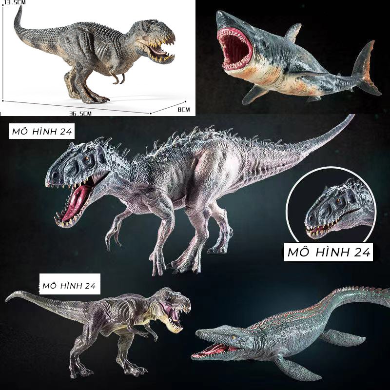  TỔNG HỢP CÁC MÔ HÌNH ĐỒ CHƠI KHỦNG LONG THỜI Tiền sử cá mập the meg t-rex megalodon kỷ jura bạo chúa raptor jurassic 