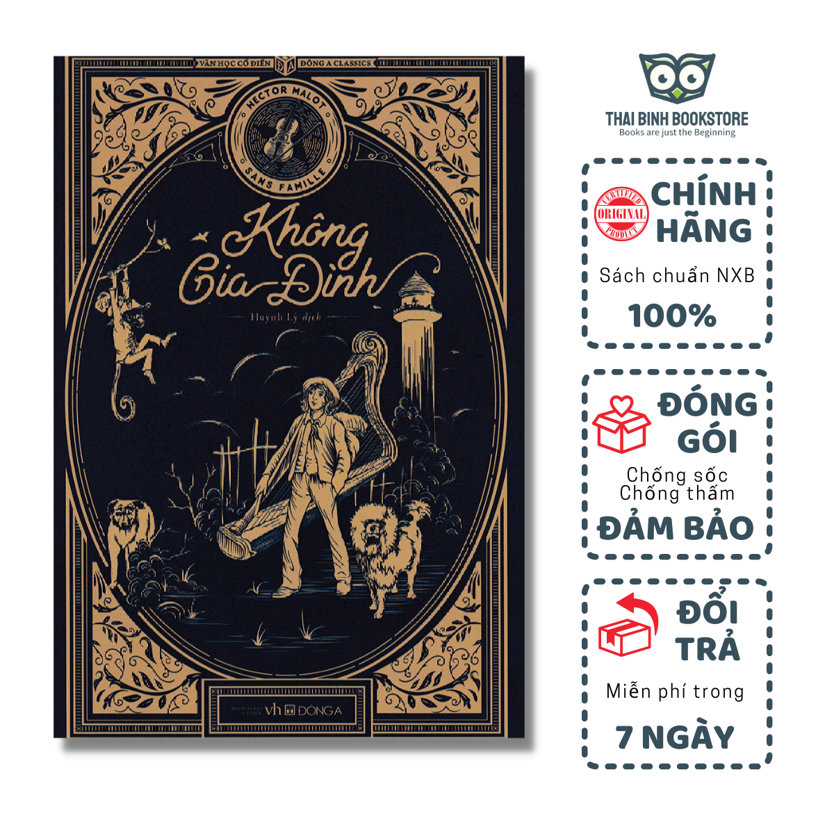 Sách - Không Gia Đình (Bìa Cứng) - Hector Malot - Tiểu Thuyết - Văn Học Kinh Điển - Thái Bình Bookstore