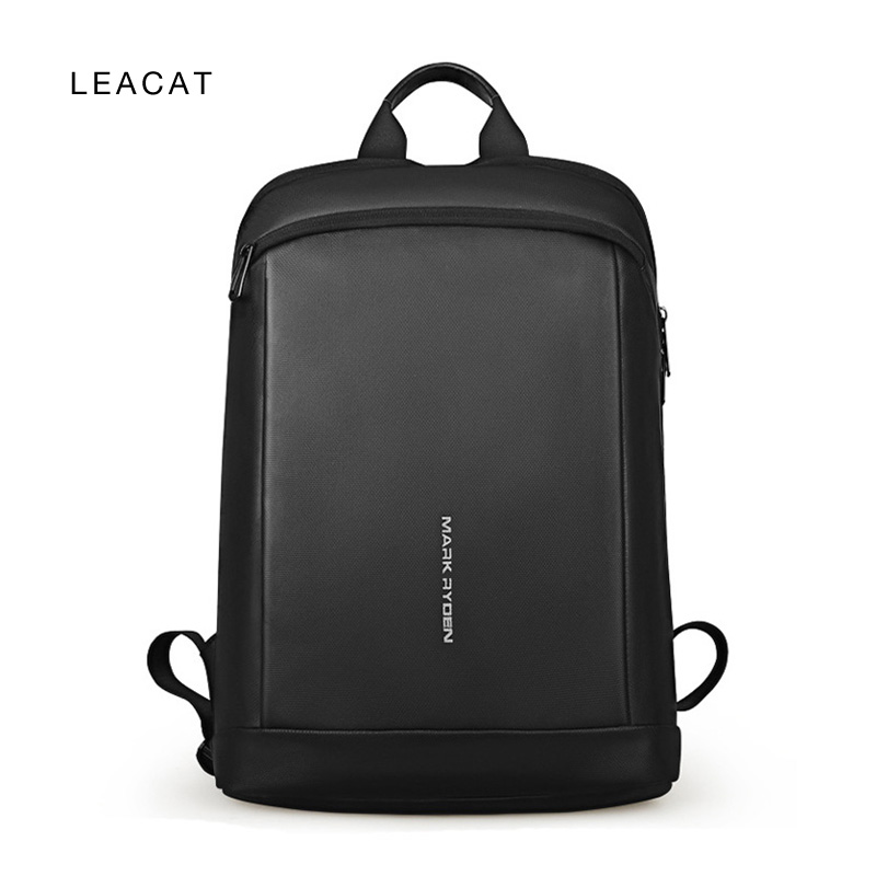 Leacat Mark Ryden Balo Máy Tính Mỏng Cho Nam, Balo Máy Tính Xách Tay Công Sở 15.6 Inch Siêu Nhẹ Unisex Màu Đen