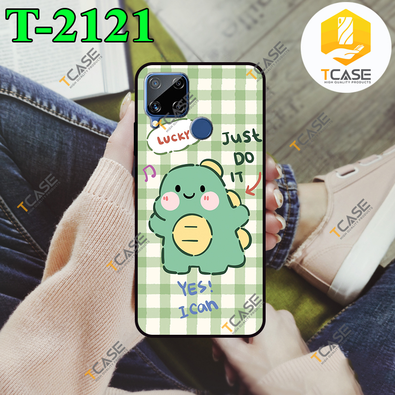 [HCM]Ốp lưng Realme C15 2021 in hình Khủng Long Xanh Cute Phần B