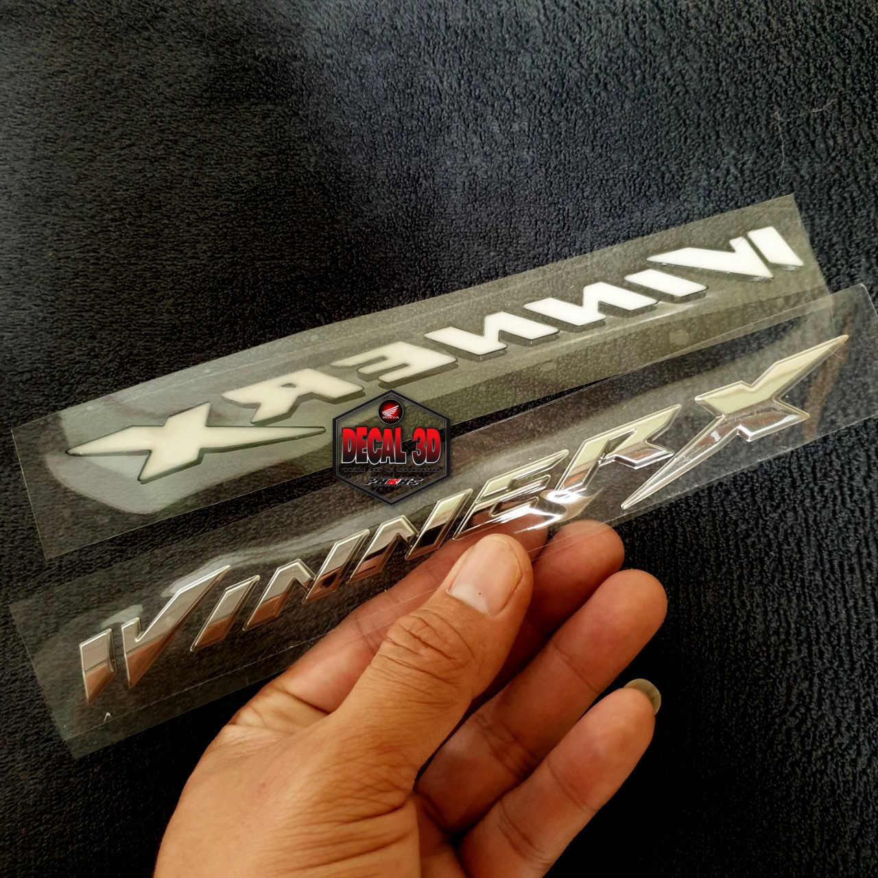 Tem winner X 150 màu bạc chữ nổi hàng zin cao sắc nét