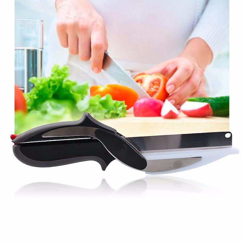 Kéo đa năng 2 in 1 kèm thớt mini Clever Cutter - Mua 1 được 2