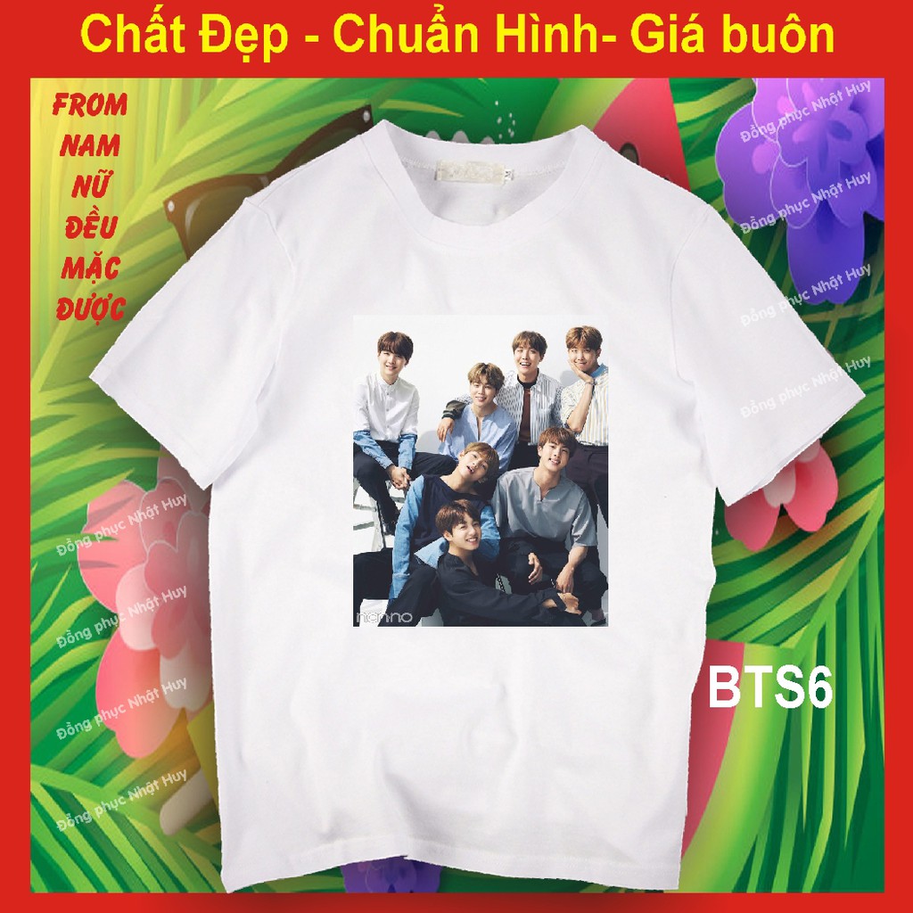 Áo thun bts 6, in hình thần tượng nhóm nhạc hàn quốc