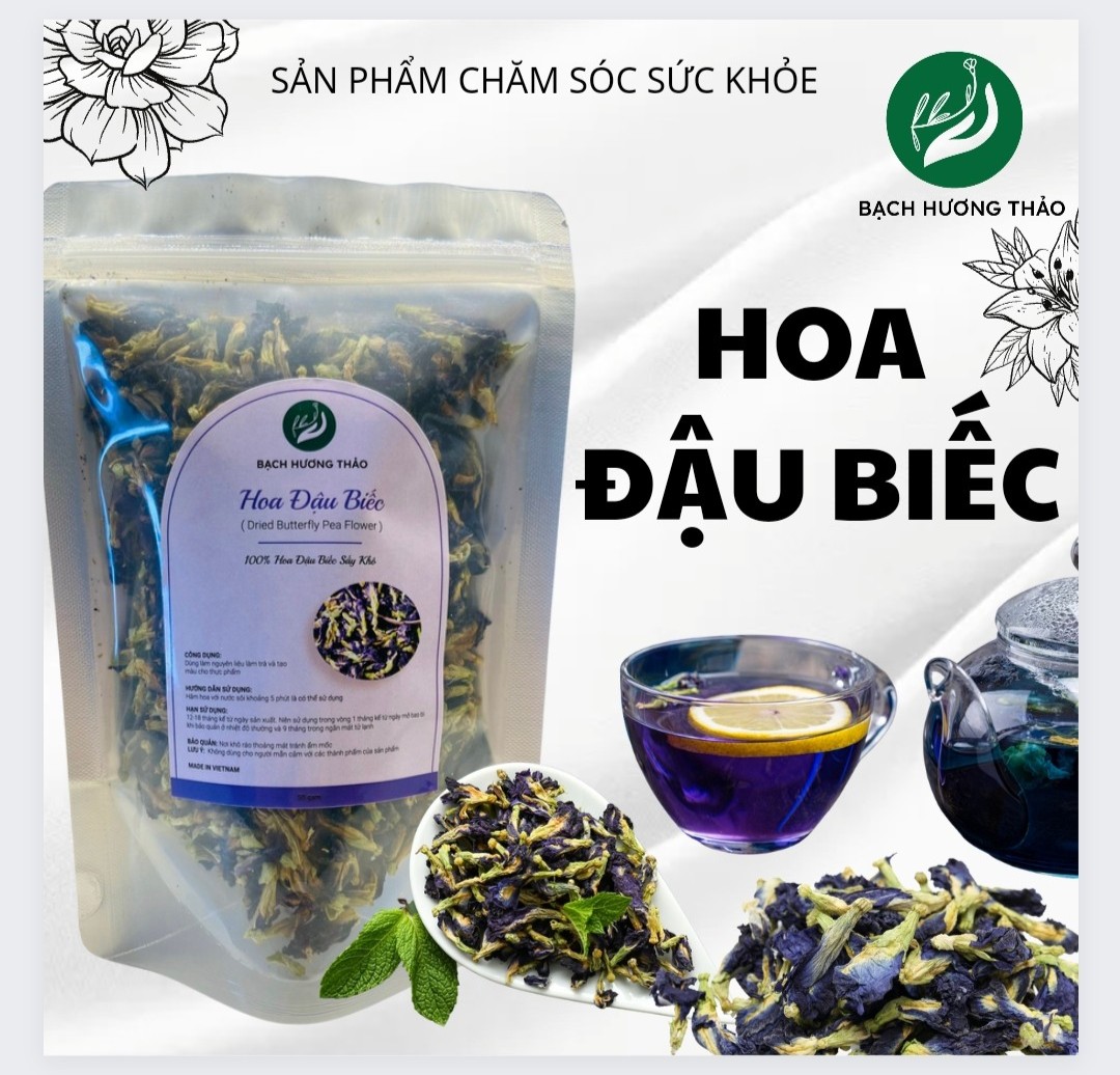  HOA ĐẬU BIẾC - DRIED BUTTERFLY PEA FLOWER  trà hoa SẤY KHÔ detox thảo mộc BẠCH HƯƠNG THẢO 
