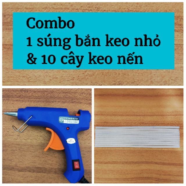 Combo 1 súng bắn keo nhỏ loại tốt & 10 cây keo nến