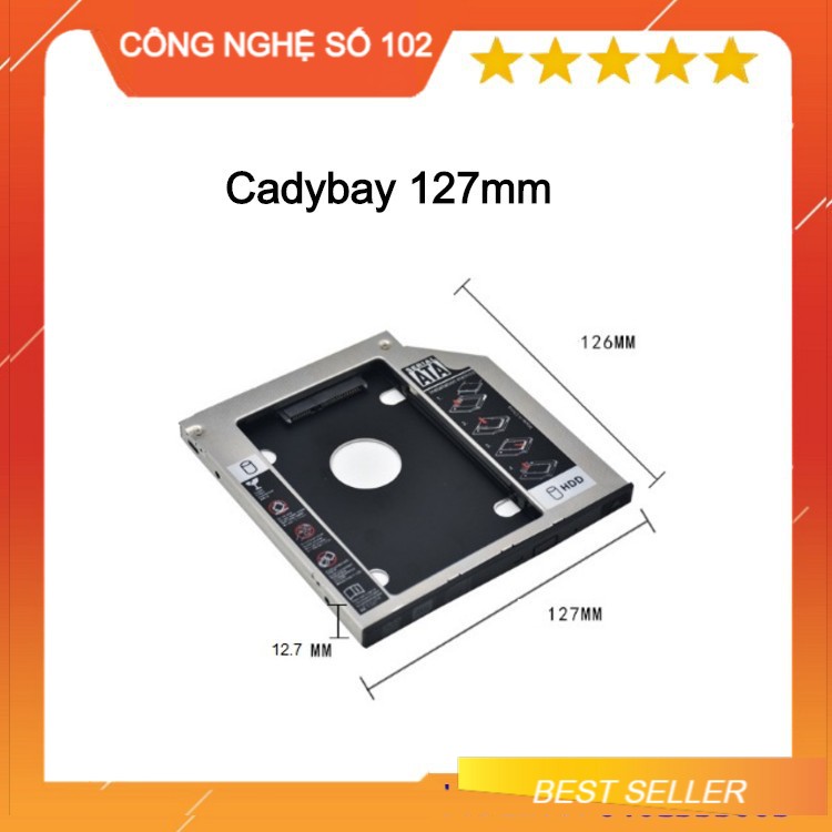 HDD Caddy bay 2.5inch 12.7mm, khay ổ cứng thay thế ổ dvd, cd cho laptop