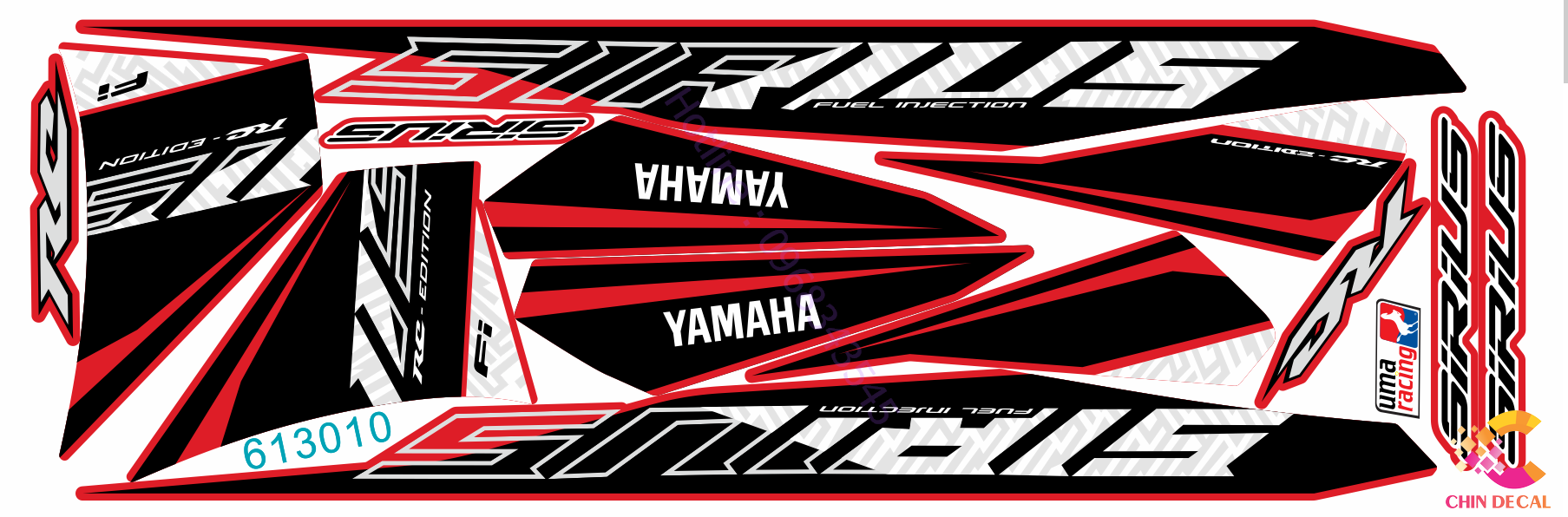 Tem rời SIRIUS FI Mẫu RC 2021 Nhiều lựa chọn màu xe ( Tem 3 lớp cao cấp chống nước chống bay màu 613010 )