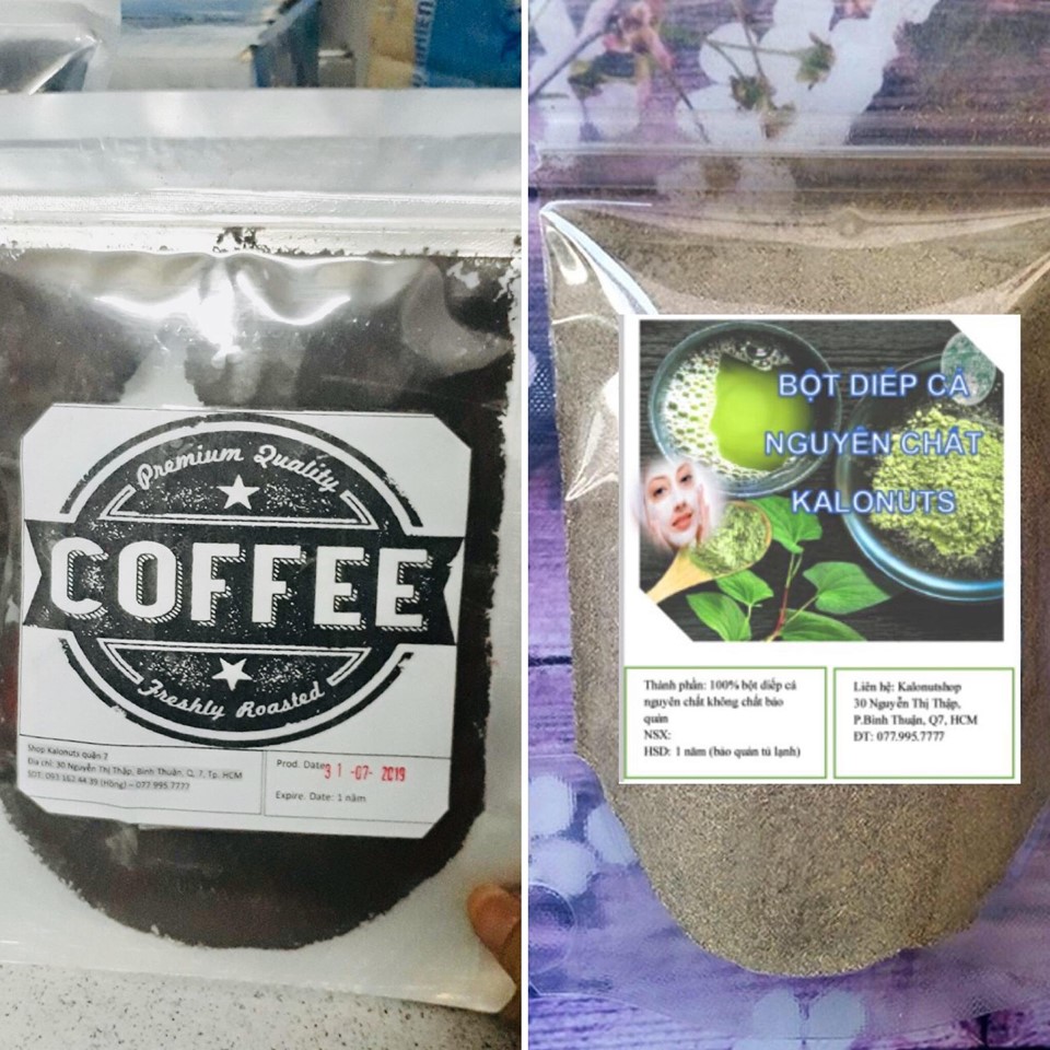 Combo bột cà phê +bột diếp cá giảm thâm (mỗi loại 100gr)