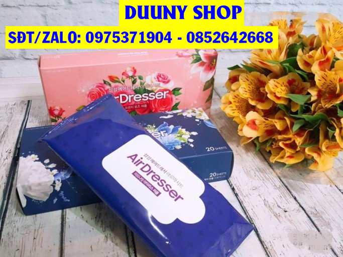 SỈ VÀ LẺ (MẪU MỚI NHẤT) Giấy thơm AROMASHEET, AIRDRESSER Hoa Diên Vĩ cho máy giặt hấp sấy LG Styler, Samsung airdresser