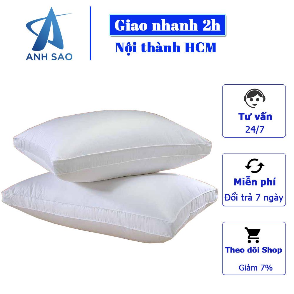 [GIAO HỎA TỐC HCM] 1 Gối Lông vũ Microfiber Cao cấp Ánh Sao (57x77cm) phụ kiện phòng ngủ Việt Nam Xuất Khẩu đạt chuẩn OEKO-TEK về Vải an toàn với sức khỏe