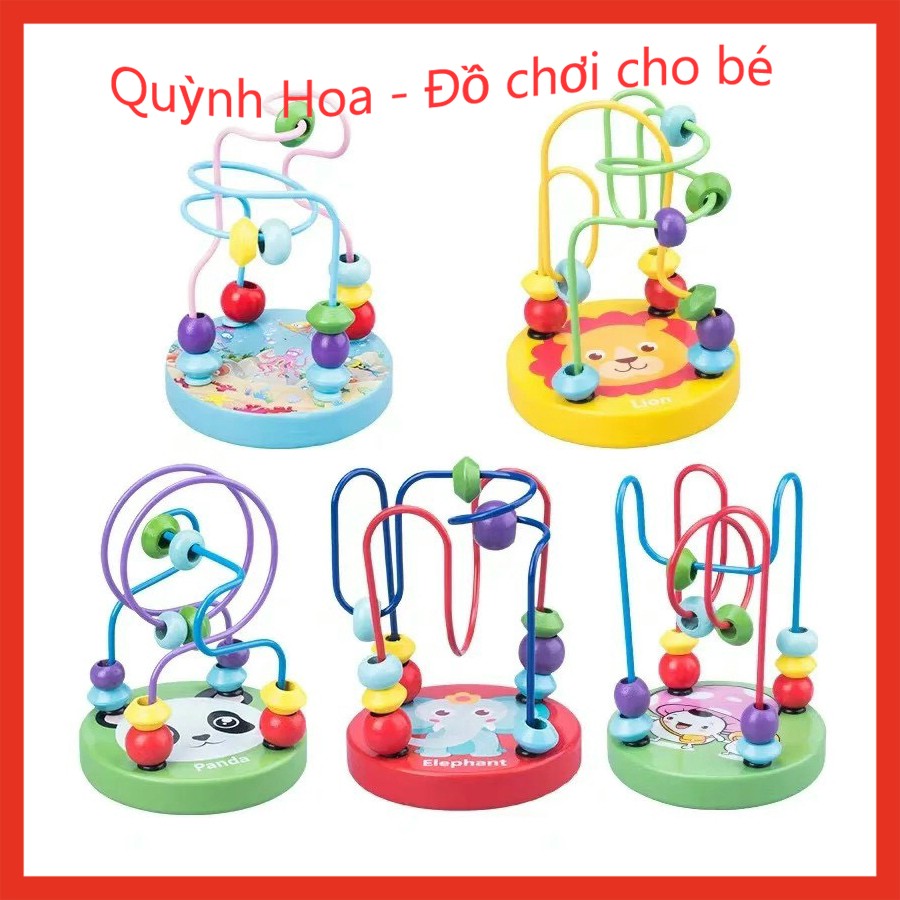 Đồ chơi gỗ - đồ chơi thông minh - luồn hạt gỗ cho bé / luồn hạt size bé, 11 x 9 cm, 120g - đồ chơi giáo dục