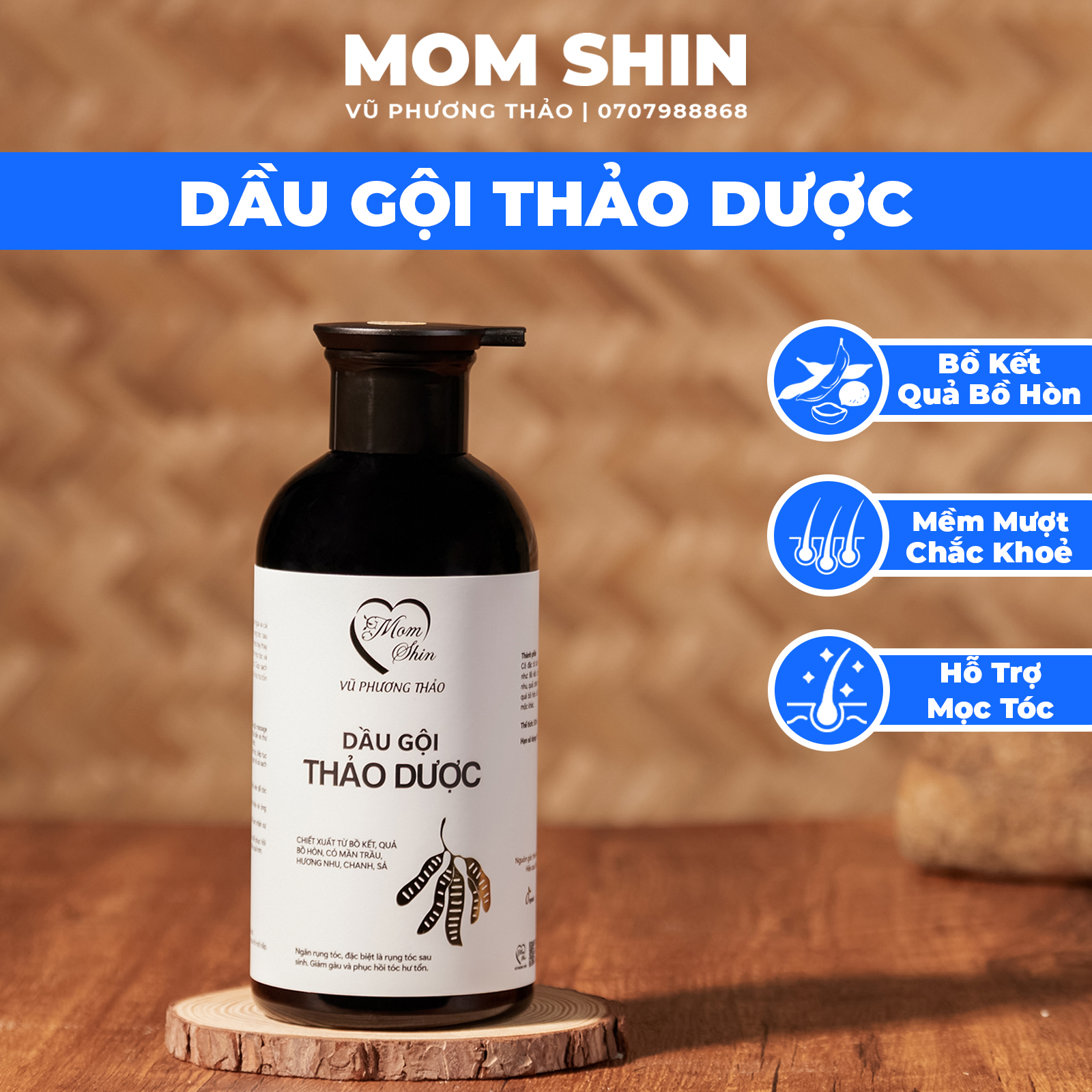 DẦU GỘI THẢO DƯỢC BỒ KẾT MOM SHIN 500ML | Rụng tóc sau sinh | Mọc nhanh dài suôn mượt | Vũ Phương Thảo Mom Shin | Shop Mẹ Thảo | Ở cữ Mẹ Shin Min Gin | MOMSHIN