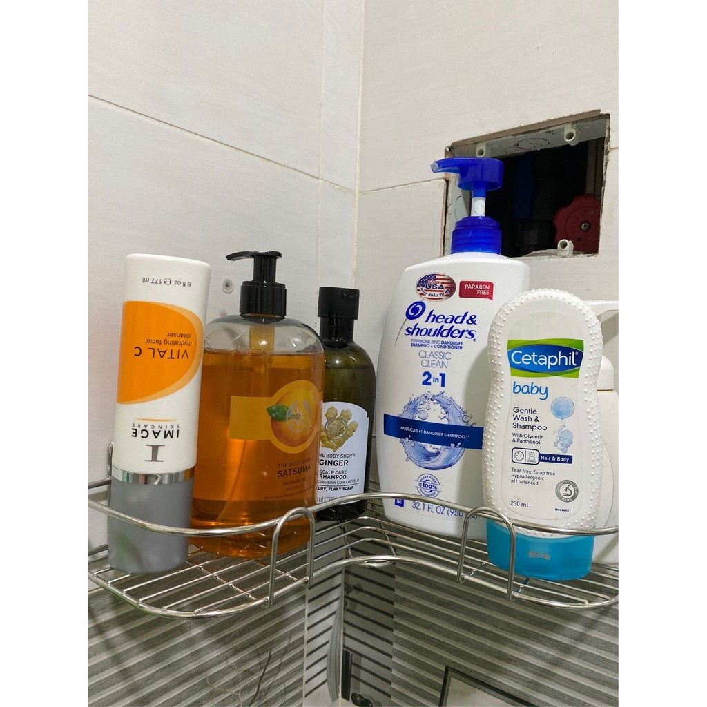 Hot-selling household goods Kệ Góc Tường Inox Cao Cấp Không Gỉ Kệ Nhà Tắm Dán Tường Đựng Đồ Đa Năng