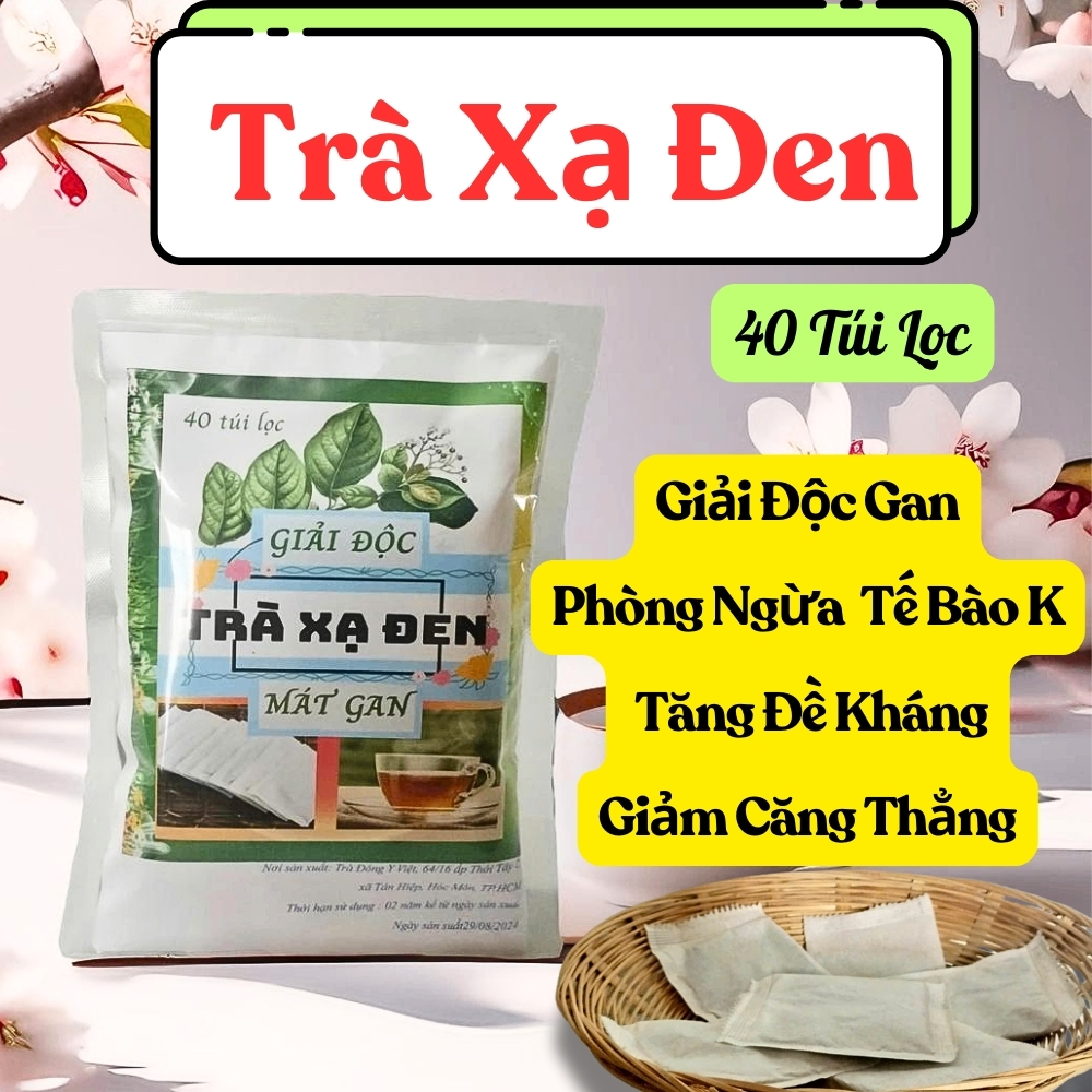TRÀ XẠ ĐEN - giảm mụn, hỗ trợ cải thiện ung thư, 1 bịch 40 túi lọc - Trà Đông Y Việt