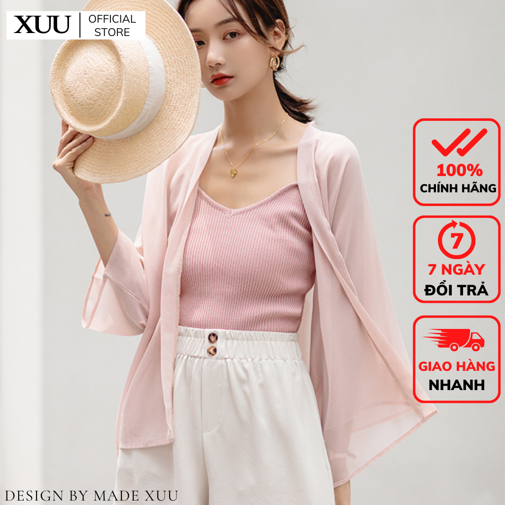 Áo cardigan voan mỏng, áo khoác ngoài cho nữ phong cách Hàn Quốc XU12